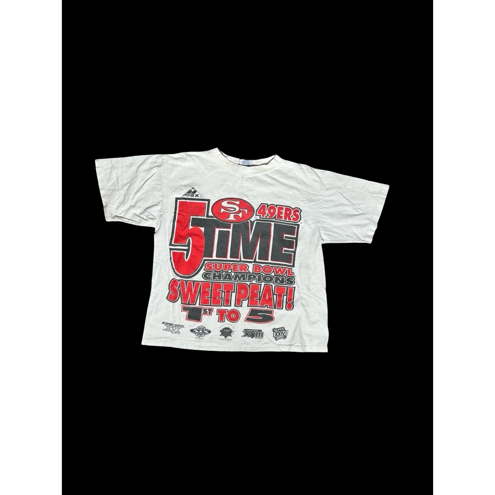 Vintage Apex One San Francisco 49ers 5 Time Super Bowl Champions T-Shirt Large
